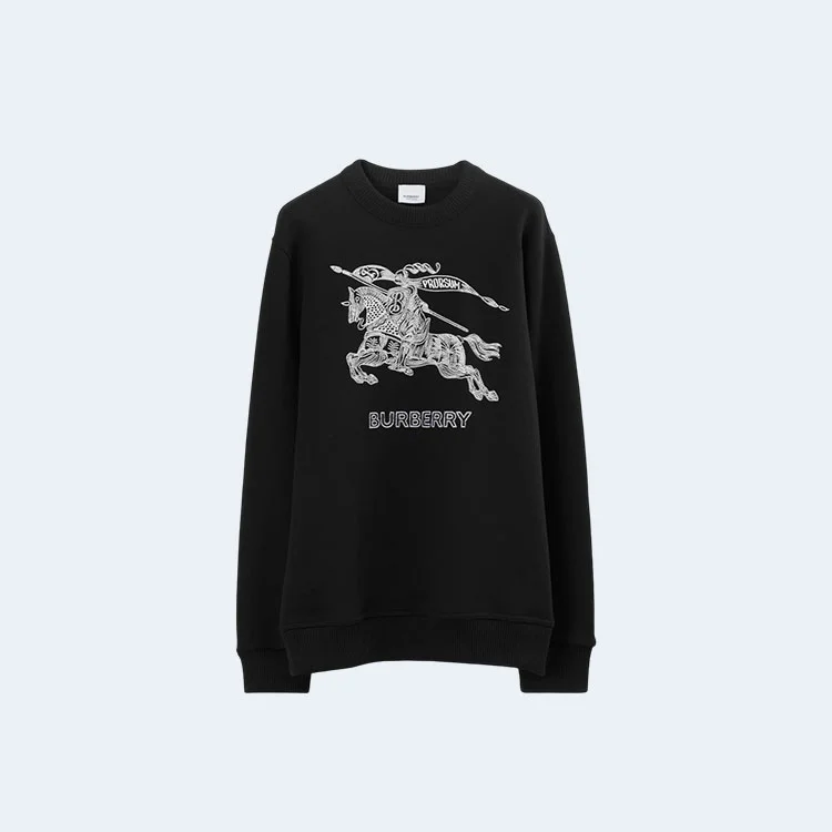 버버리 로고 자수 크루넥 맨투맨