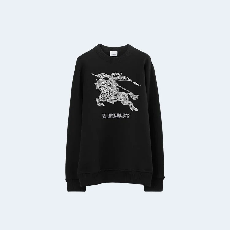 버버리 로고 자수 크루넥 맨투맨