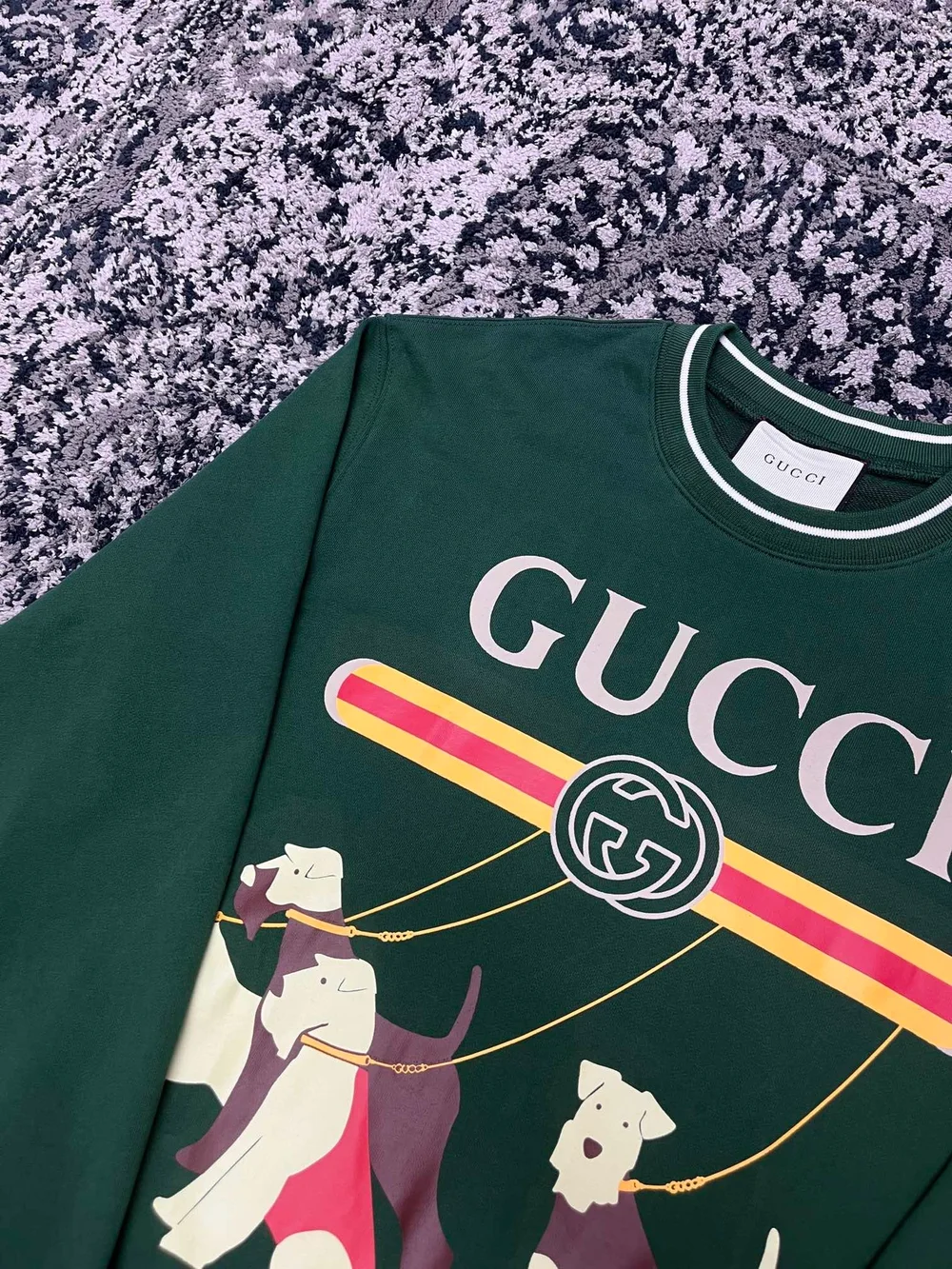 구찌 코튼 그린 저지 맨투맨