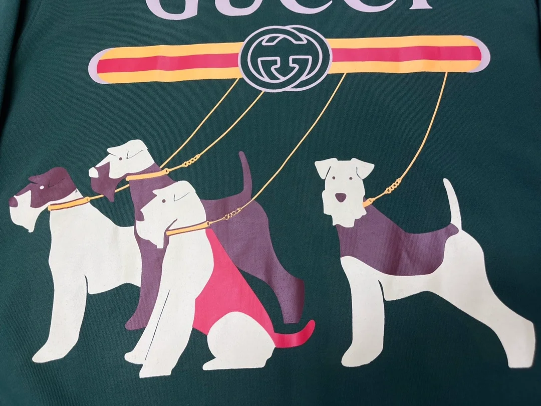 구찌 코튼 그린 저지 맨투맨