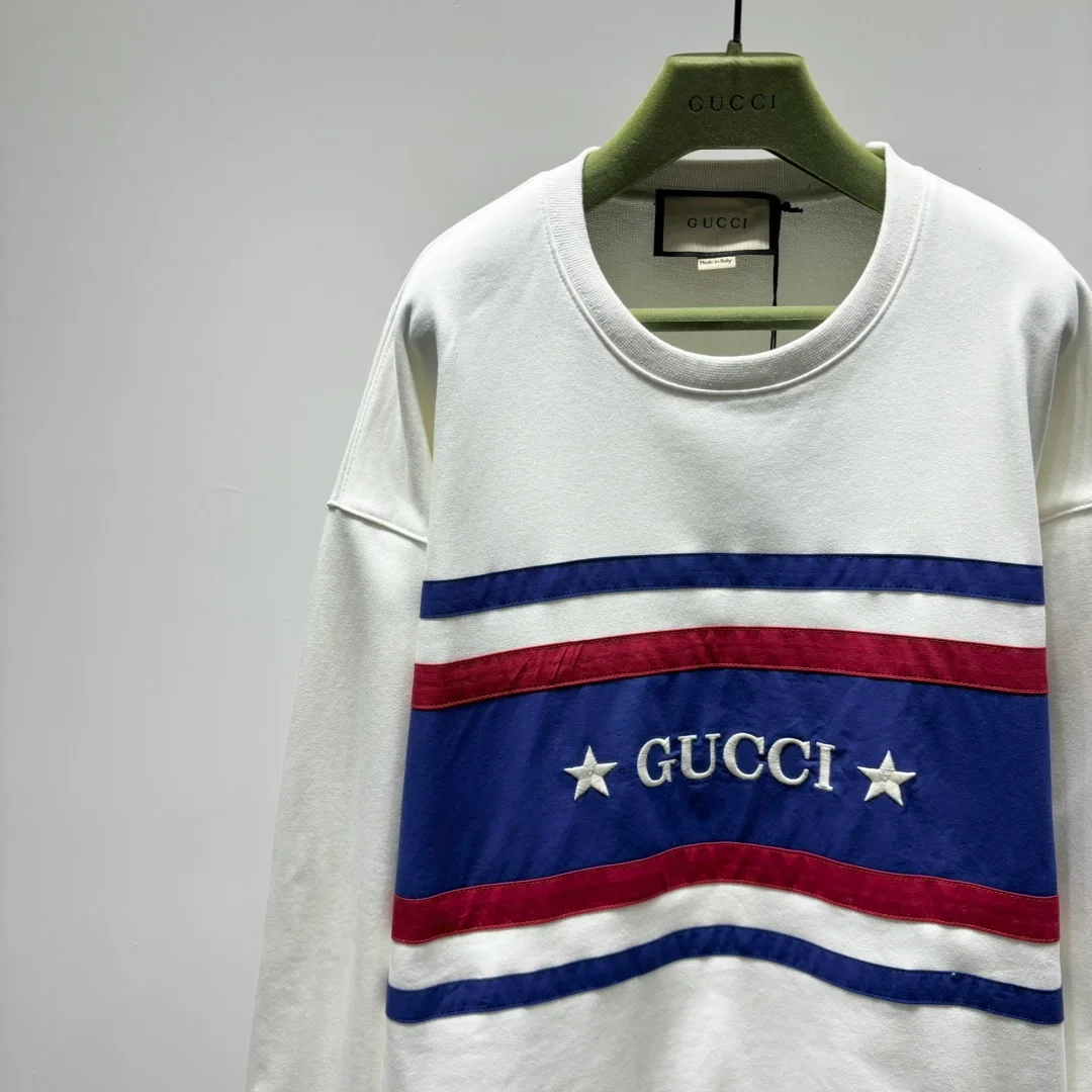 구찌 자수 디테일 코튼 저지 맨투맨