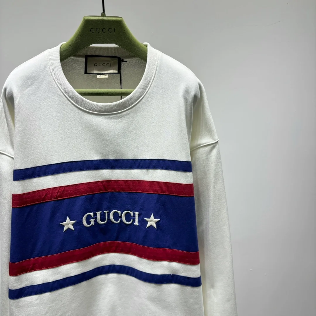 구찌 자수 디테일 코튼 저지 맨투맨