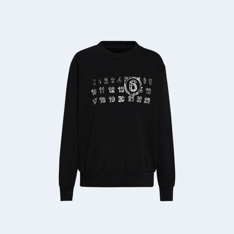 메종 마르지엘라 프린트 코튼 맨투맨