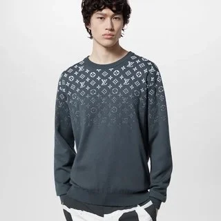 루이비통 그라데이션 코튼 크루넥 다크 블루