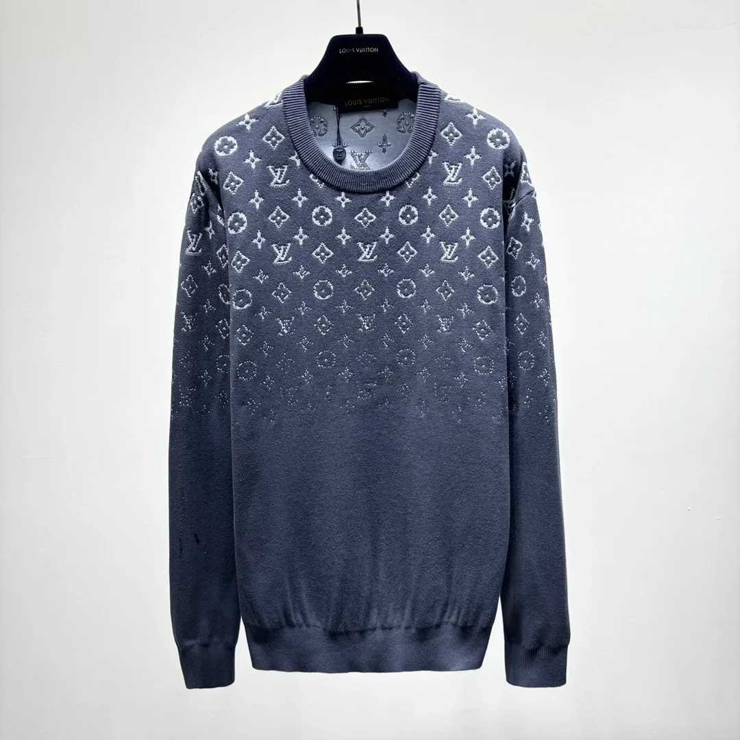 루이비통 그라데이션 코튼 크루넥 다크 블루