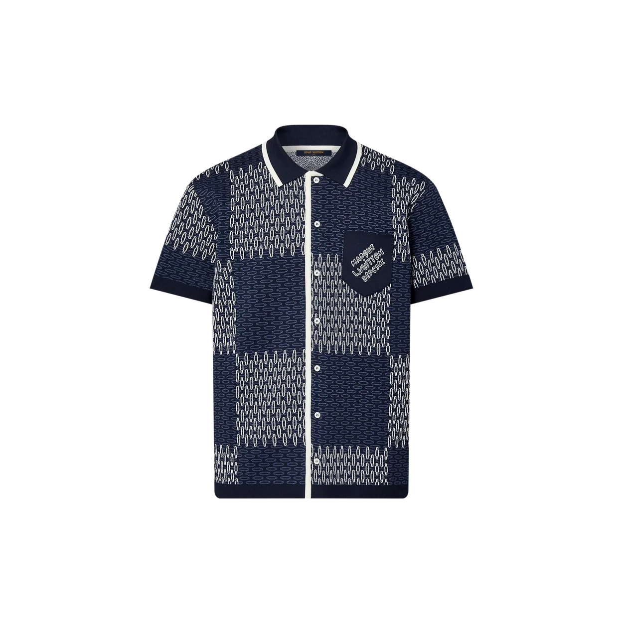 루이비통 다미에 자카드 쇼트 슬리브드 코튼 저지 쇼츠 1AFXS1