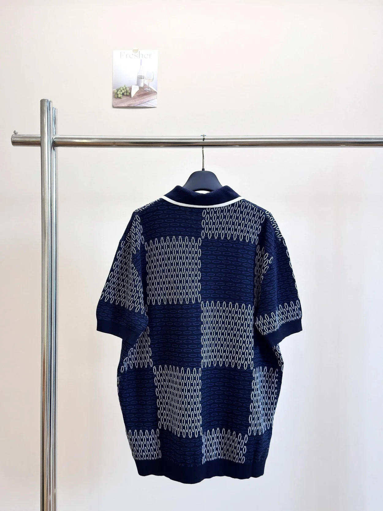 루이비통 다미에 자카드 쇼트 슬리브드 코튼 저지 쇼츠 1AFXS1