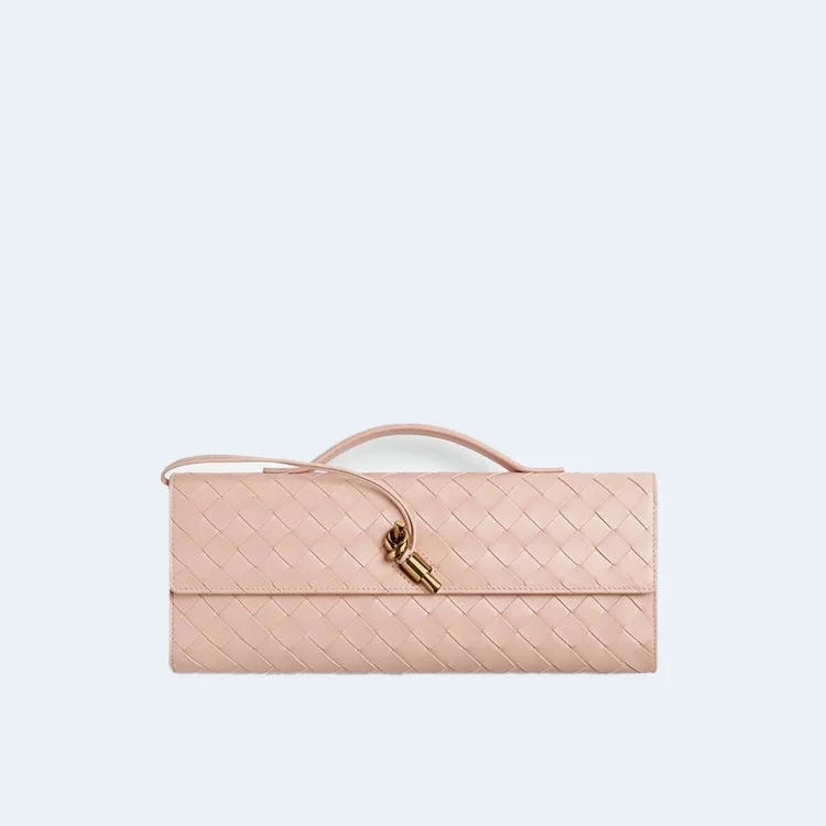 보테가 베네타 놋 롱 핸들 클러치 핑크