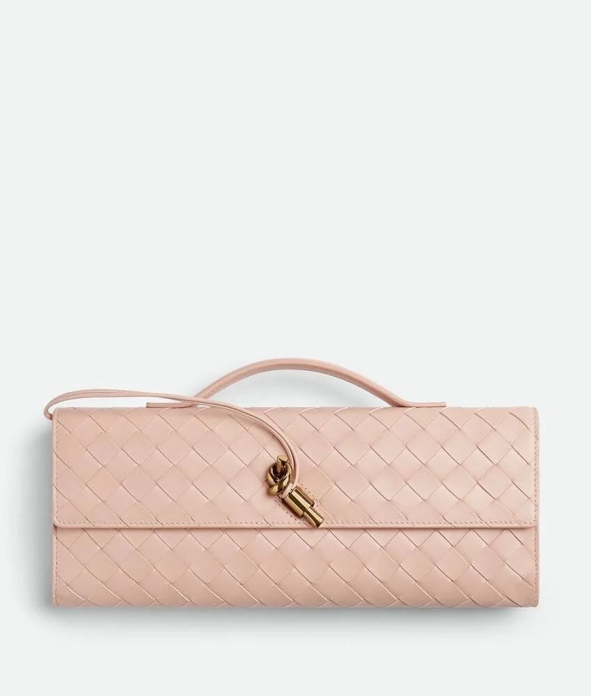 보테가 베네타 놋 롱 핸들 클러치 핑크