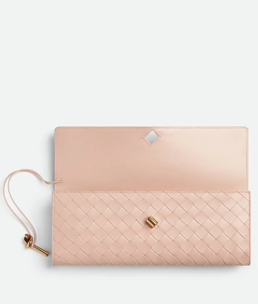 보테가 베네타 놋 롱 핸들 클러치 핑크
