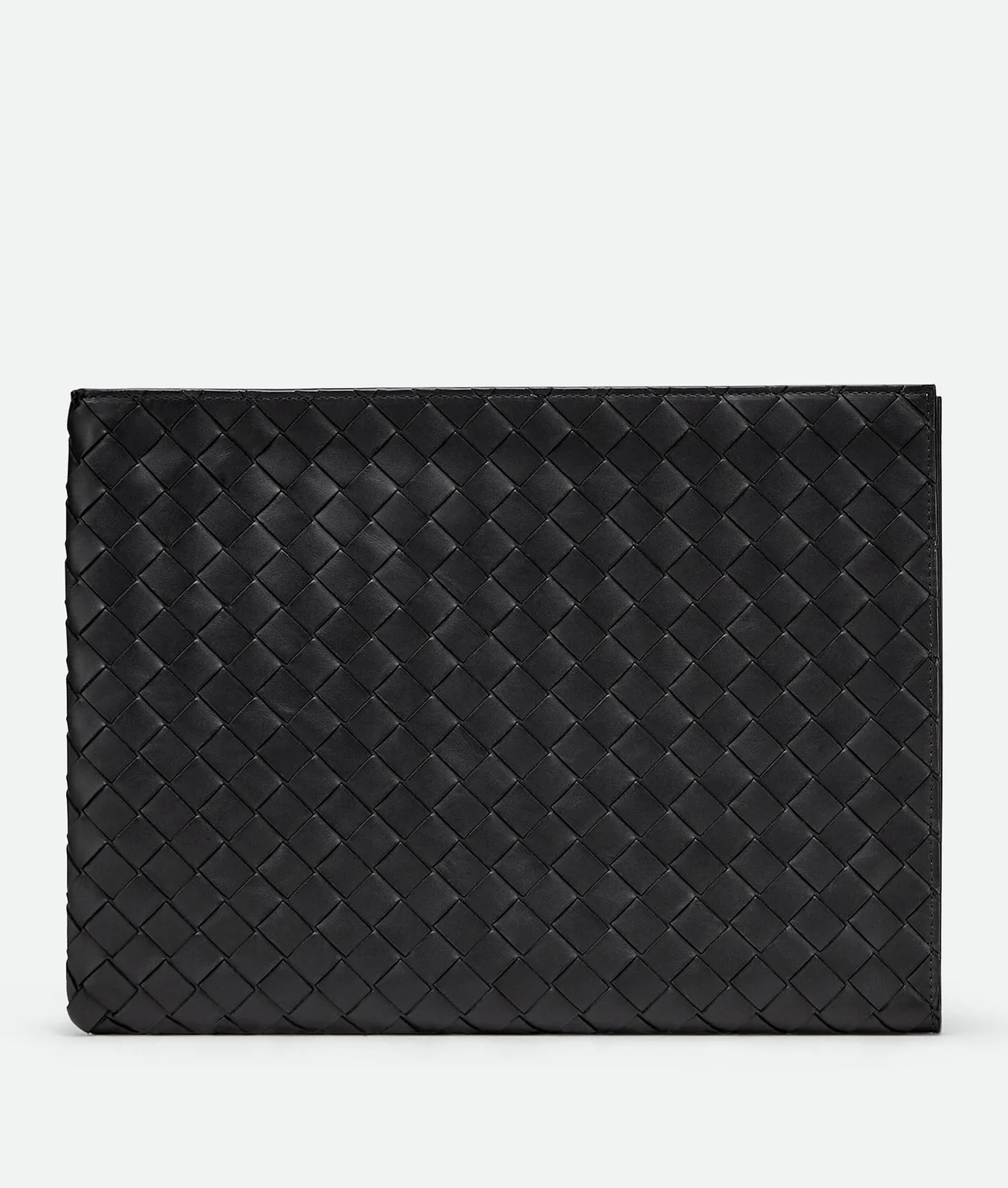 보테가 베네타 인트레치아토 투톤 하프 지퍼 파우치