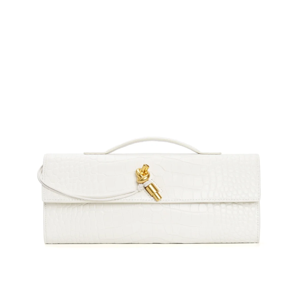 보테가 베네타 크로커다일 롱 핸들 클러치