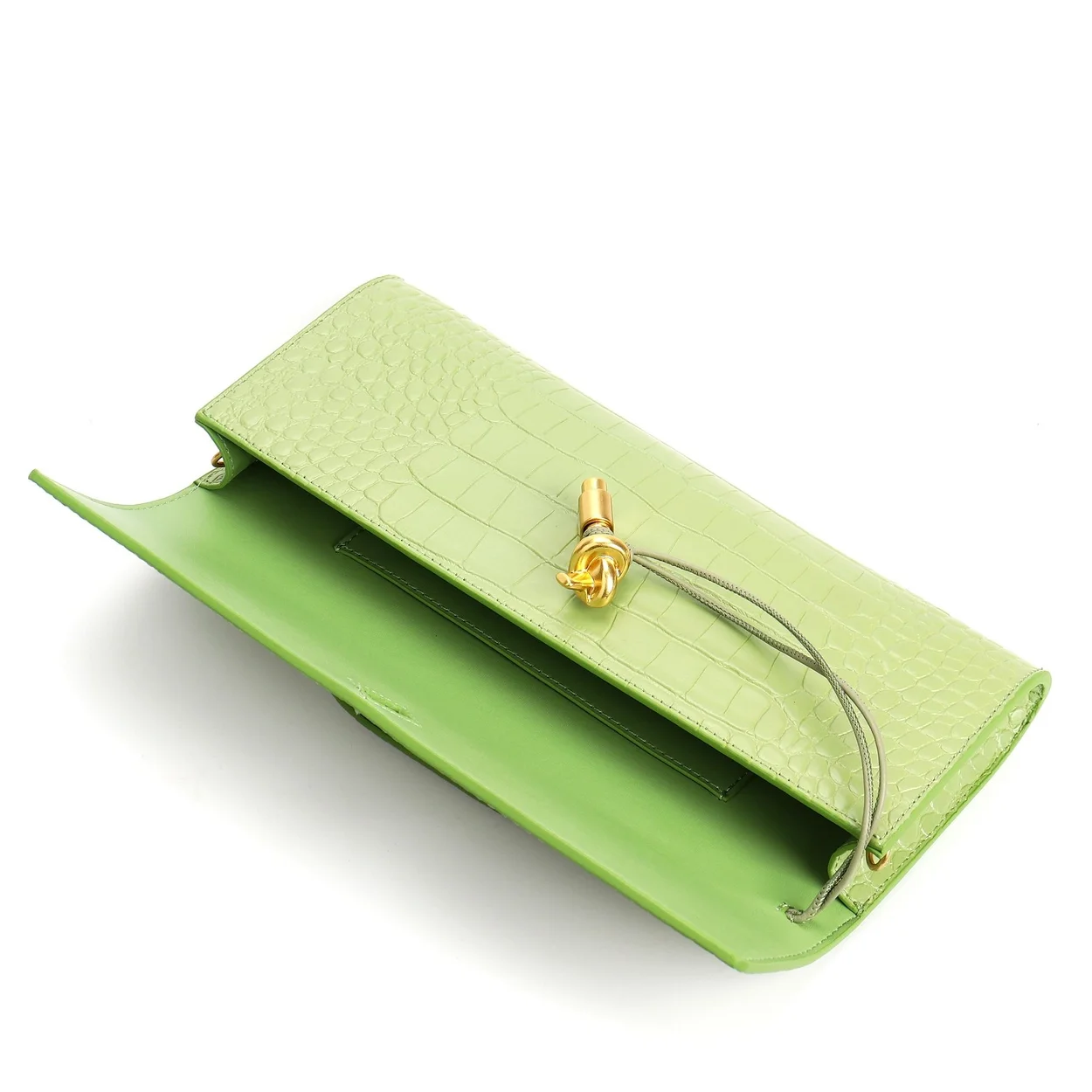 보테가 베네타 크로커다일 롱 핸들 클러치