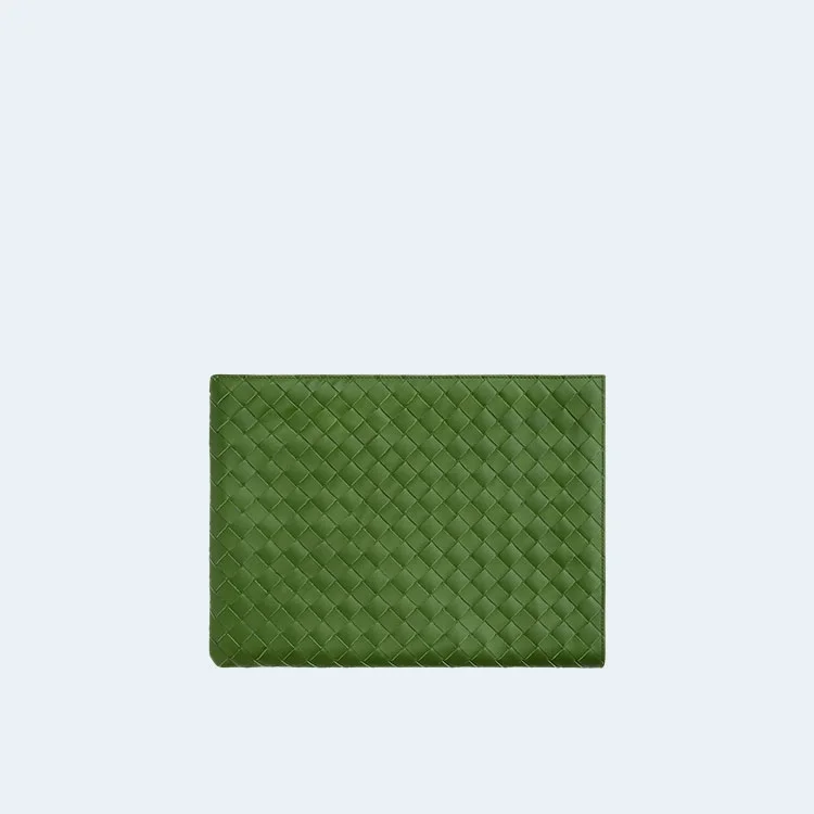 보테가 베네타 하프 지퍼 파우치 아보카도