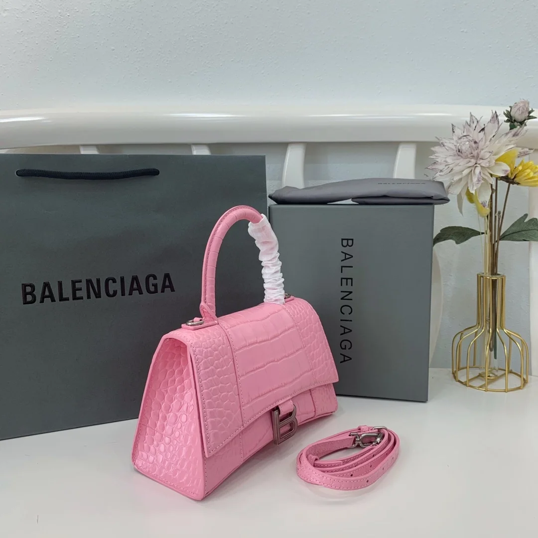 발렌시아가 아워글래스 스몰  크로스백 핑크