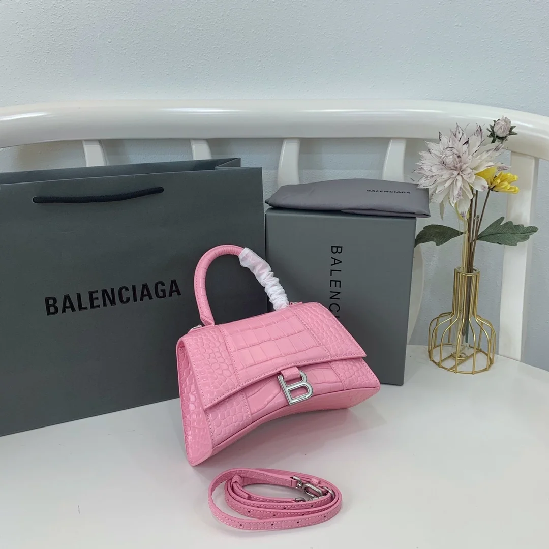 발렌시아가 아워글래스 스몰  크로스백 핑크