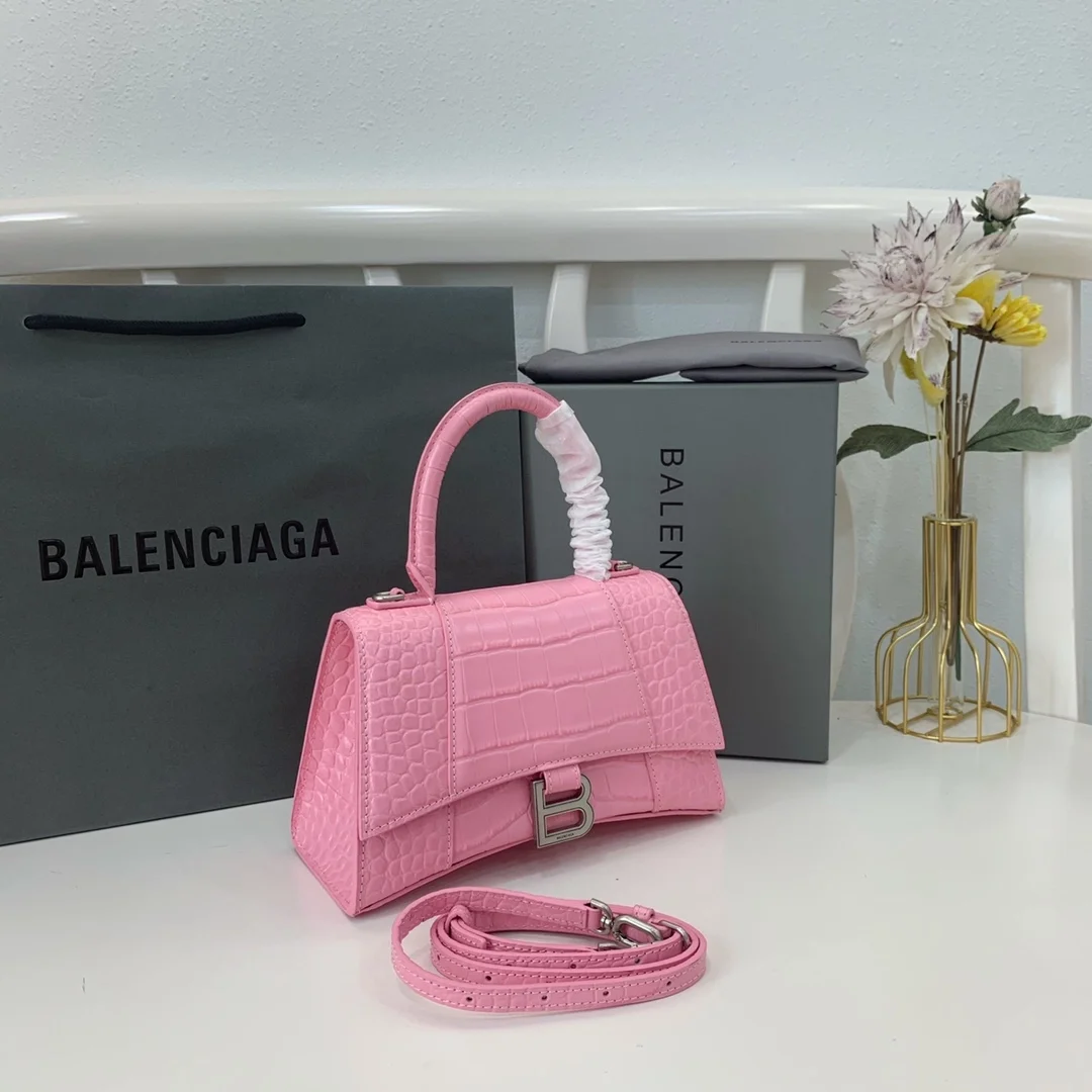 발렌시아가 아워글래스 스몰  크로스백 핑크