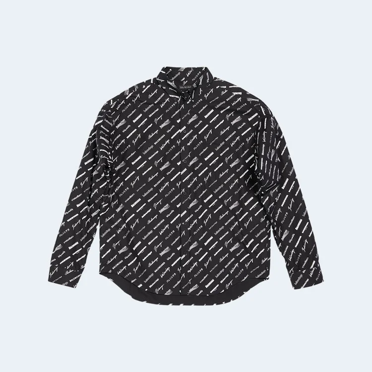 발렌시아가 로고매니아 라지 핏 올 오버 셔츠