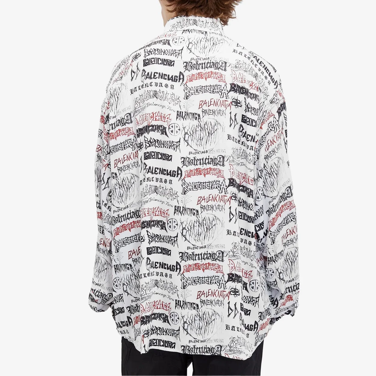 발렌시아가 올 오버 로고 롱 슬리브 셔츠