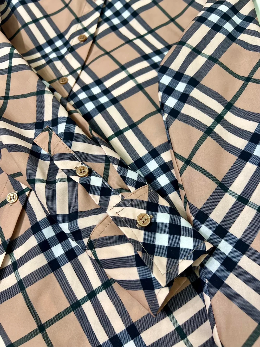 버버리 체크 울 블렌드 셔츠