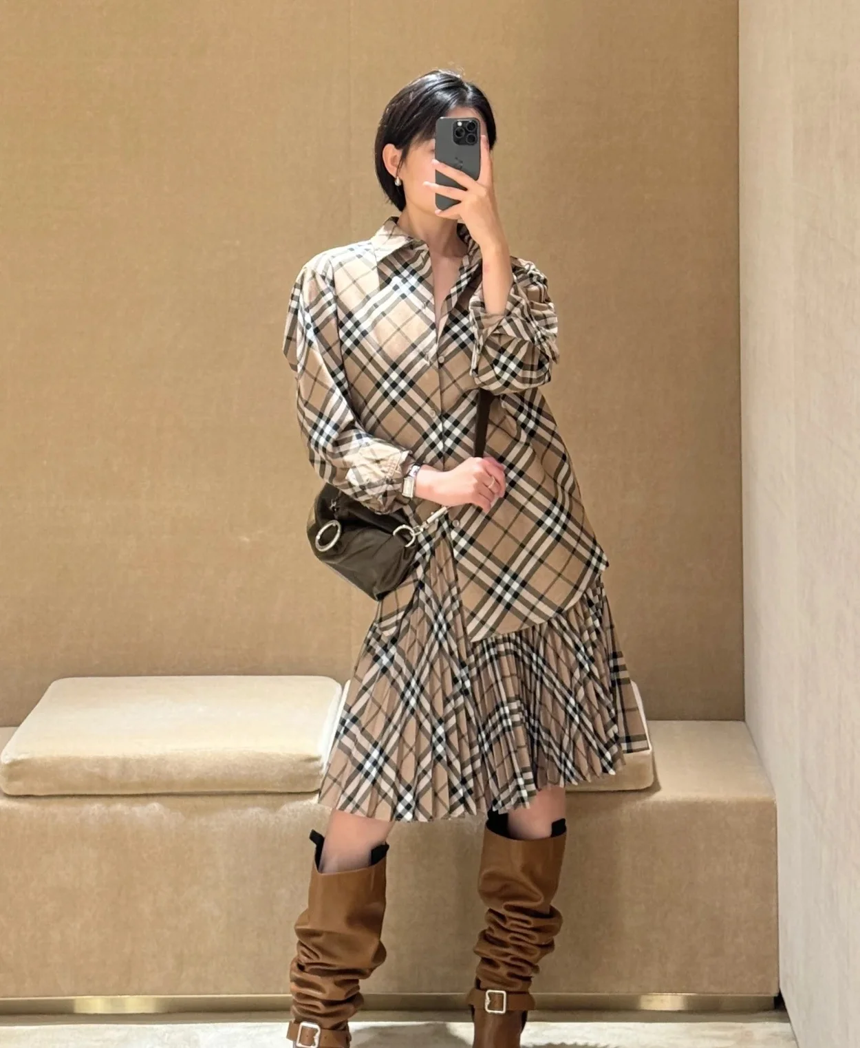 버버리 체크 울 블렌드 셔츠