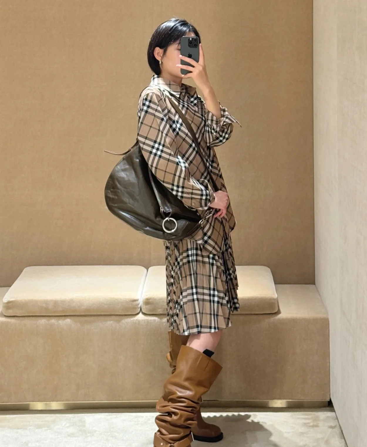 버버리 체크 울 블렌드 셔츠