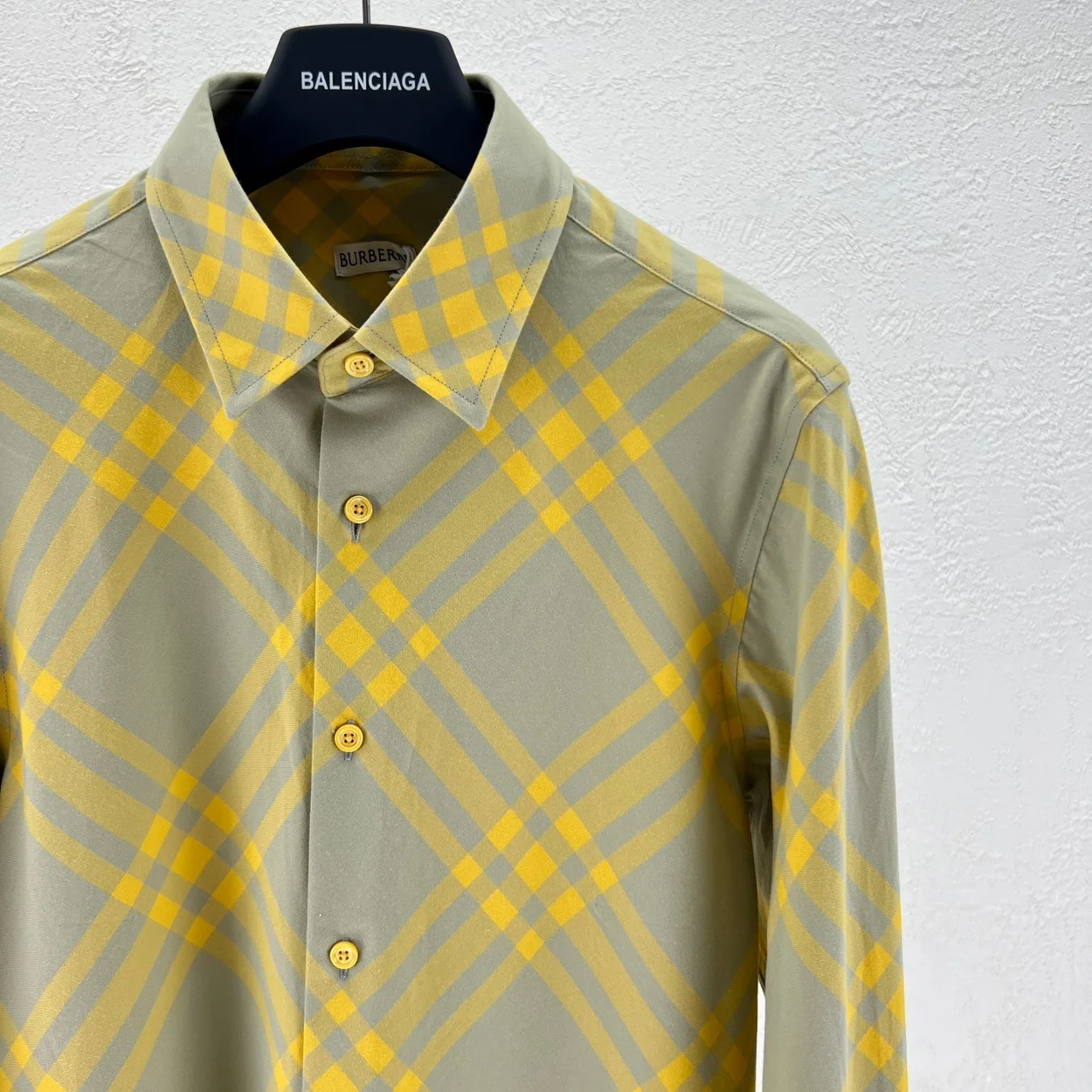 버버리 체크 코튼 셔츠 헌터