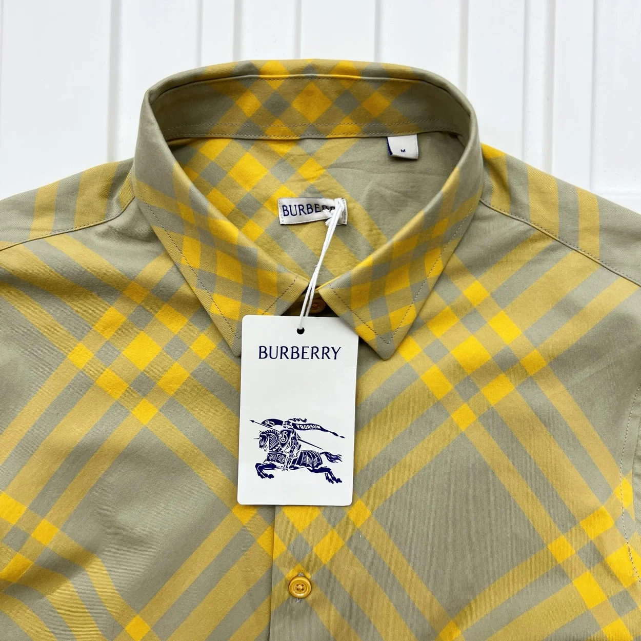 버버리 체크 코튼 셔츠 헌터