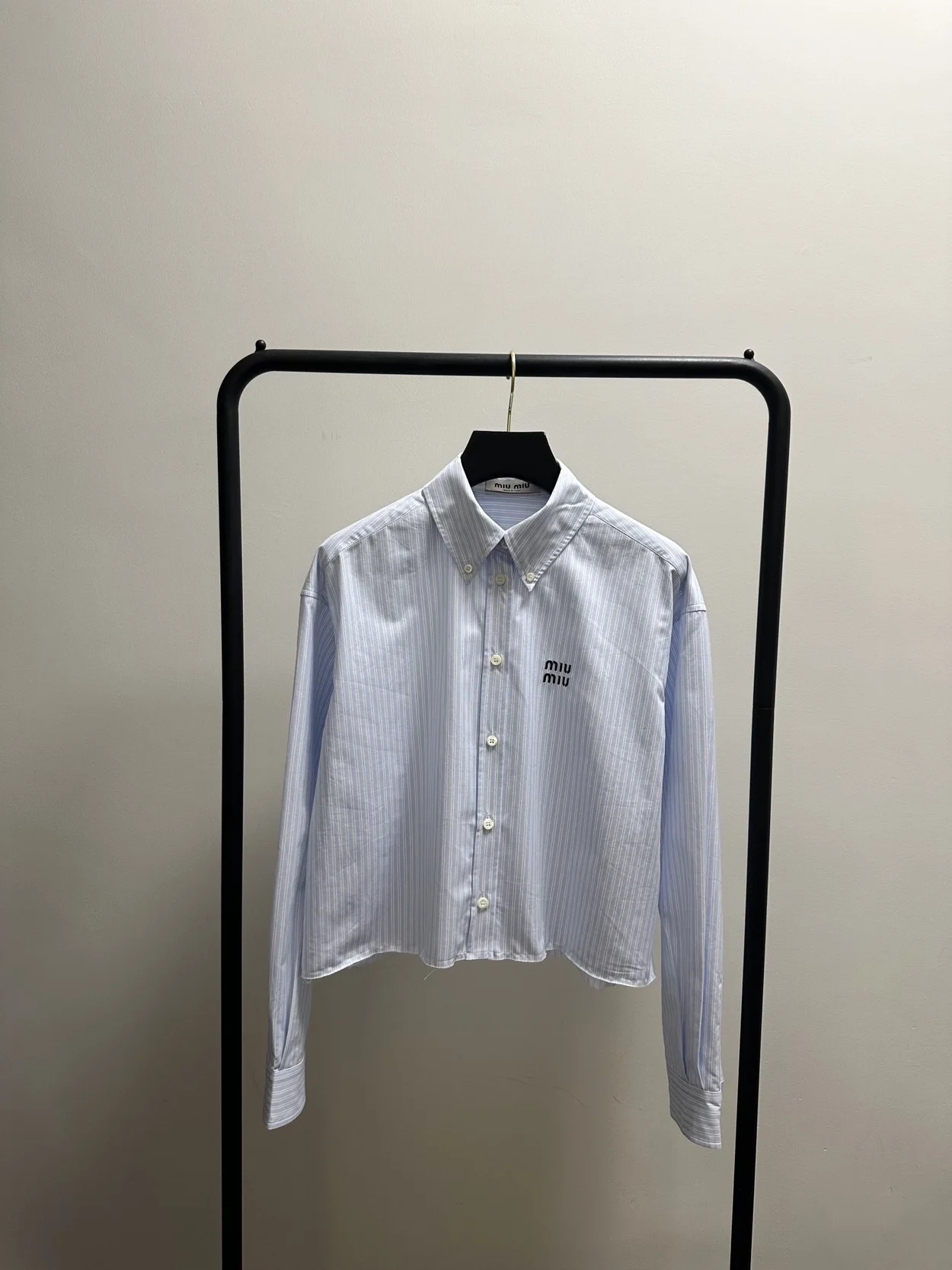 미우미우 스트라이프 코튼 셔츠