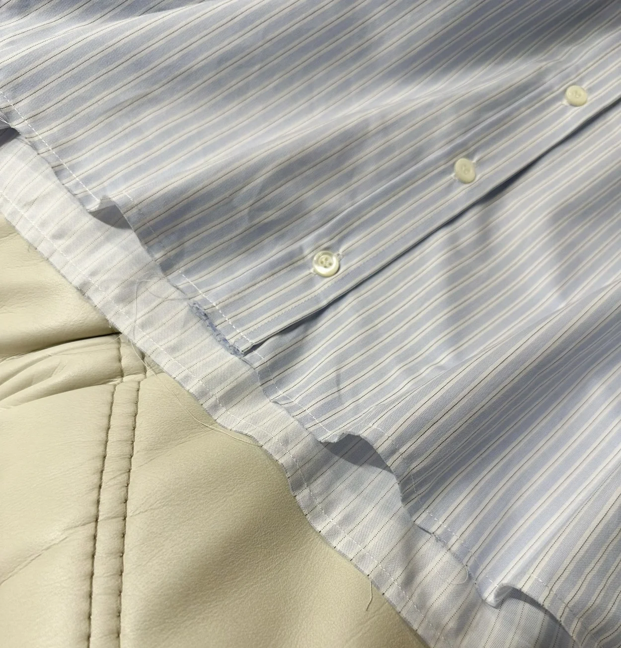 미우미우 스트라이프 코튼 셔츠