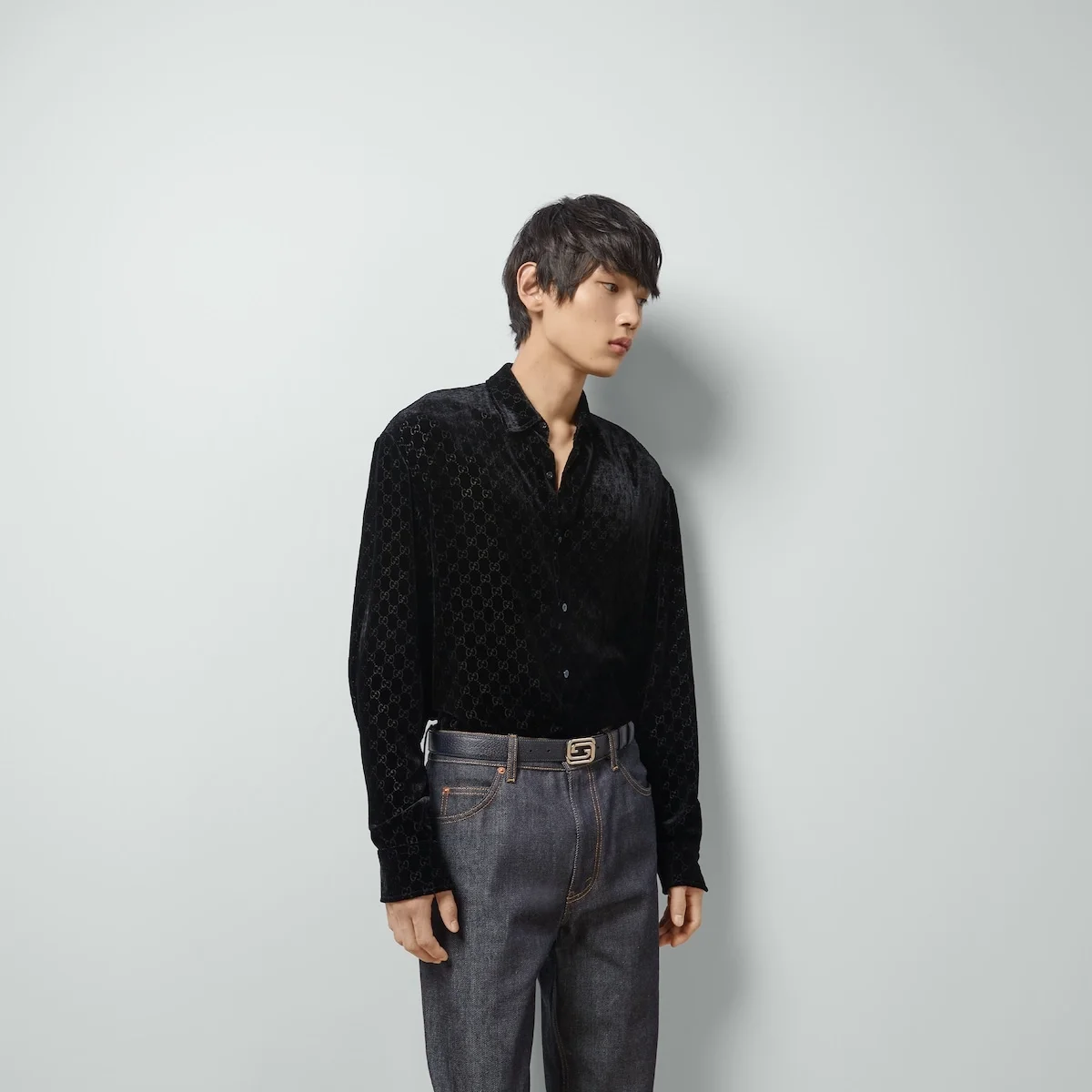 구찌 GG 벨벳 오버사이즈 셔츠