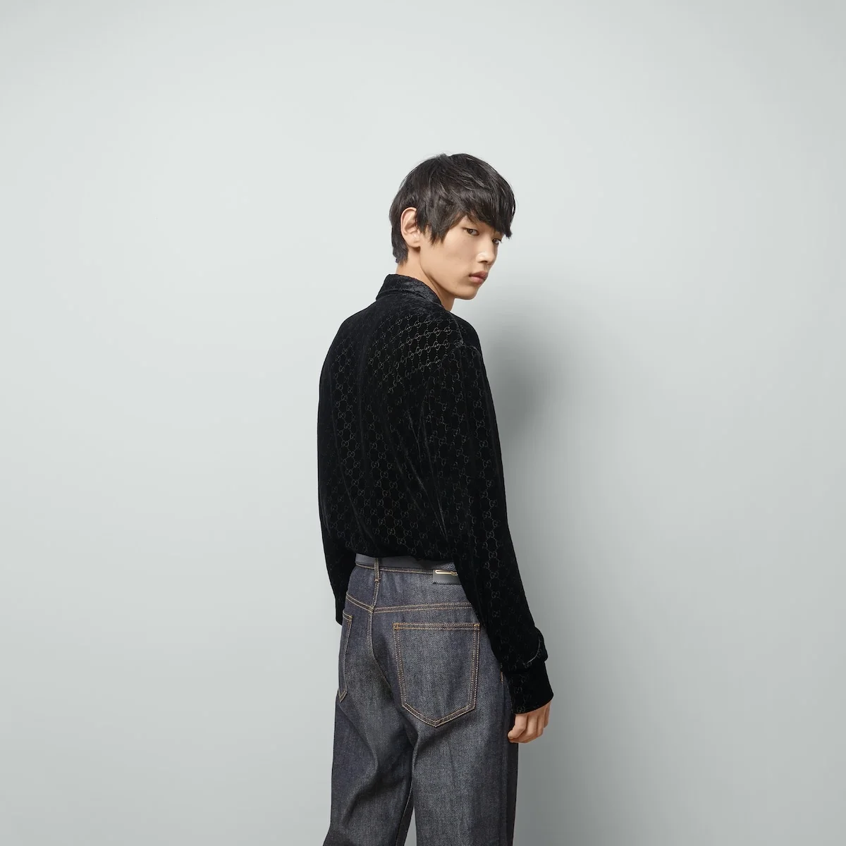 구찌 GG 벨벳 오버사이즈 셔츠