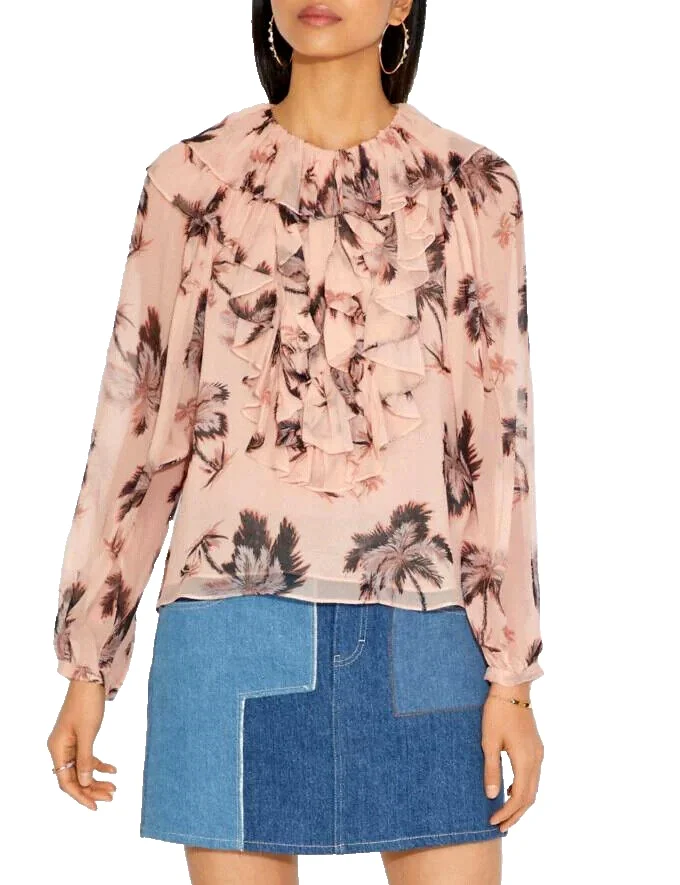 코치 1941 쉬폰 피치 블라우스