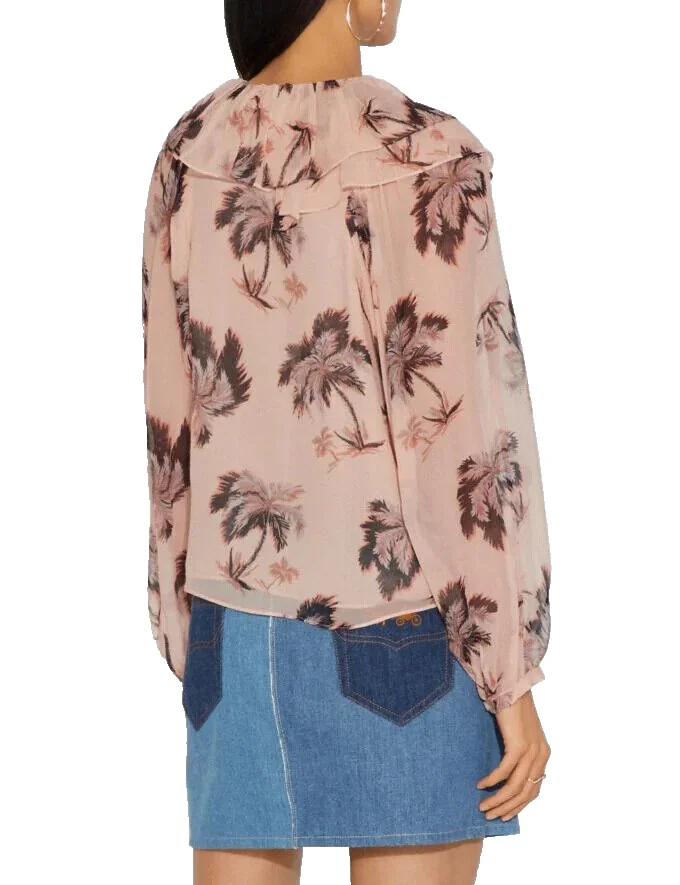 코치 1941 쉬폰 피치 블라우스