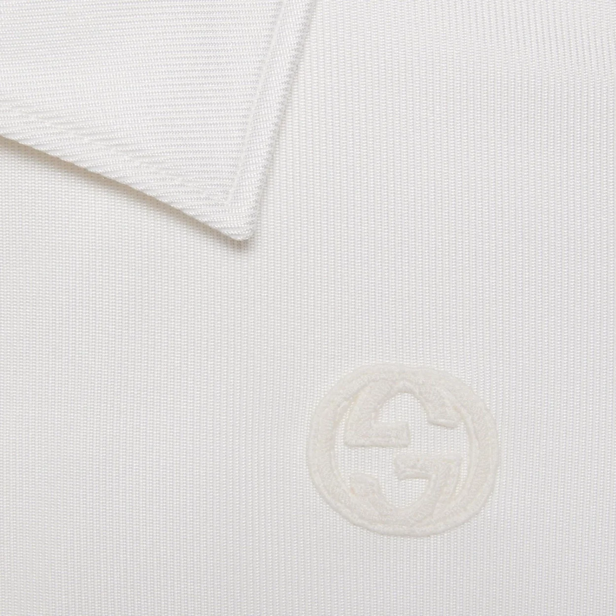 구찌 오프 화이트 웹 저지 폴로 셔츠