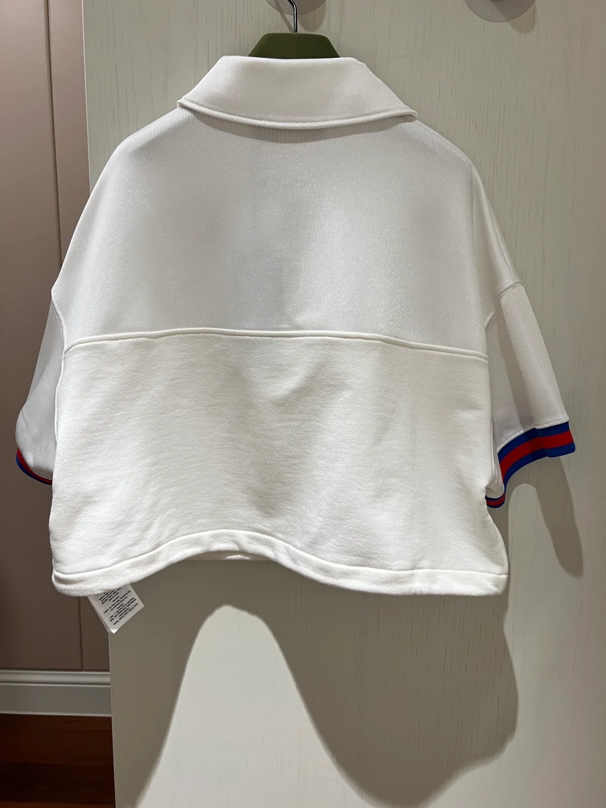 구찌 오프 화이트 웹 저지 폴로 셔츠