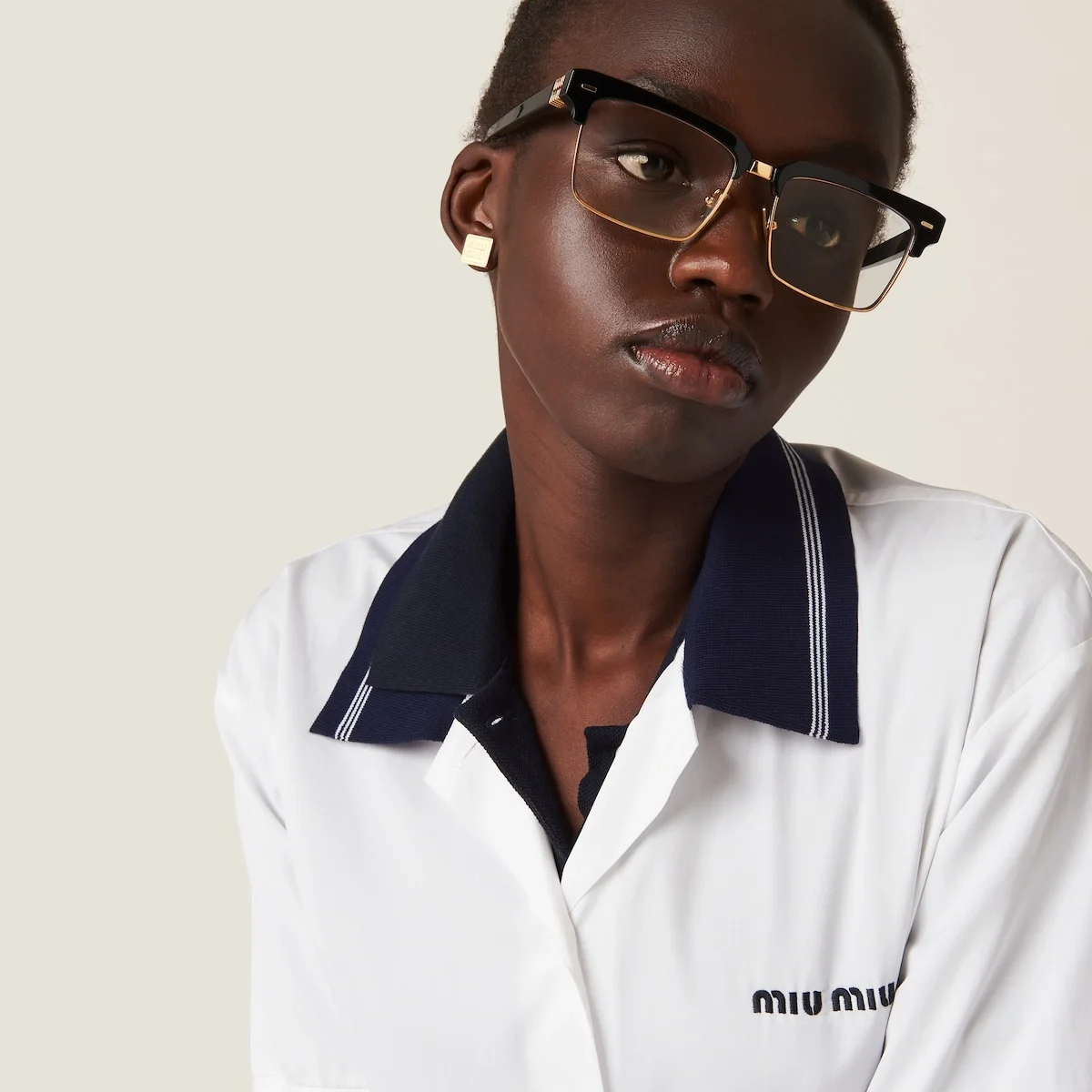 미우미우 포플린 셔츠 화이트