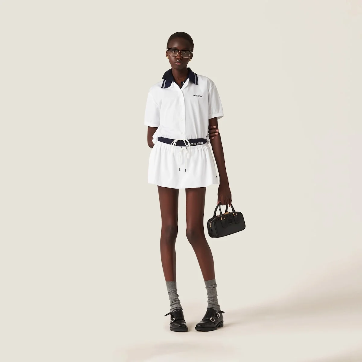 미우미우 포플린 셔츠 화이트