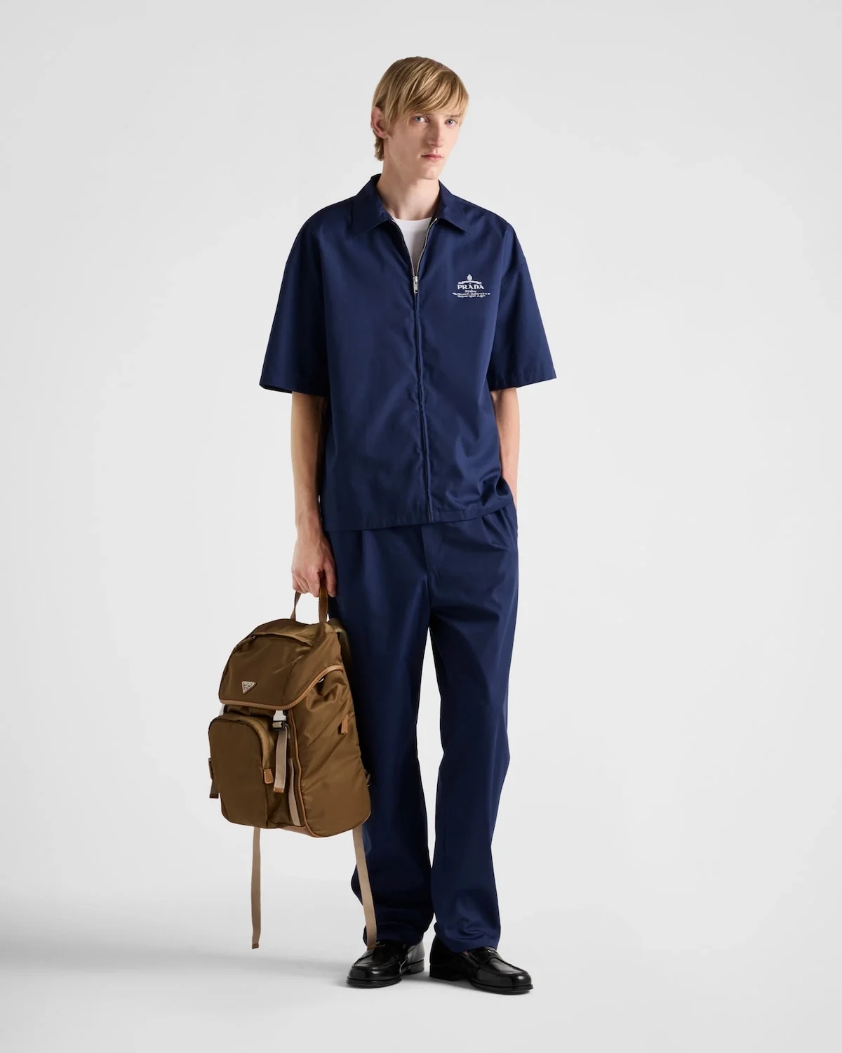 프라다 반팔 테크니컬 코튼 셔츠