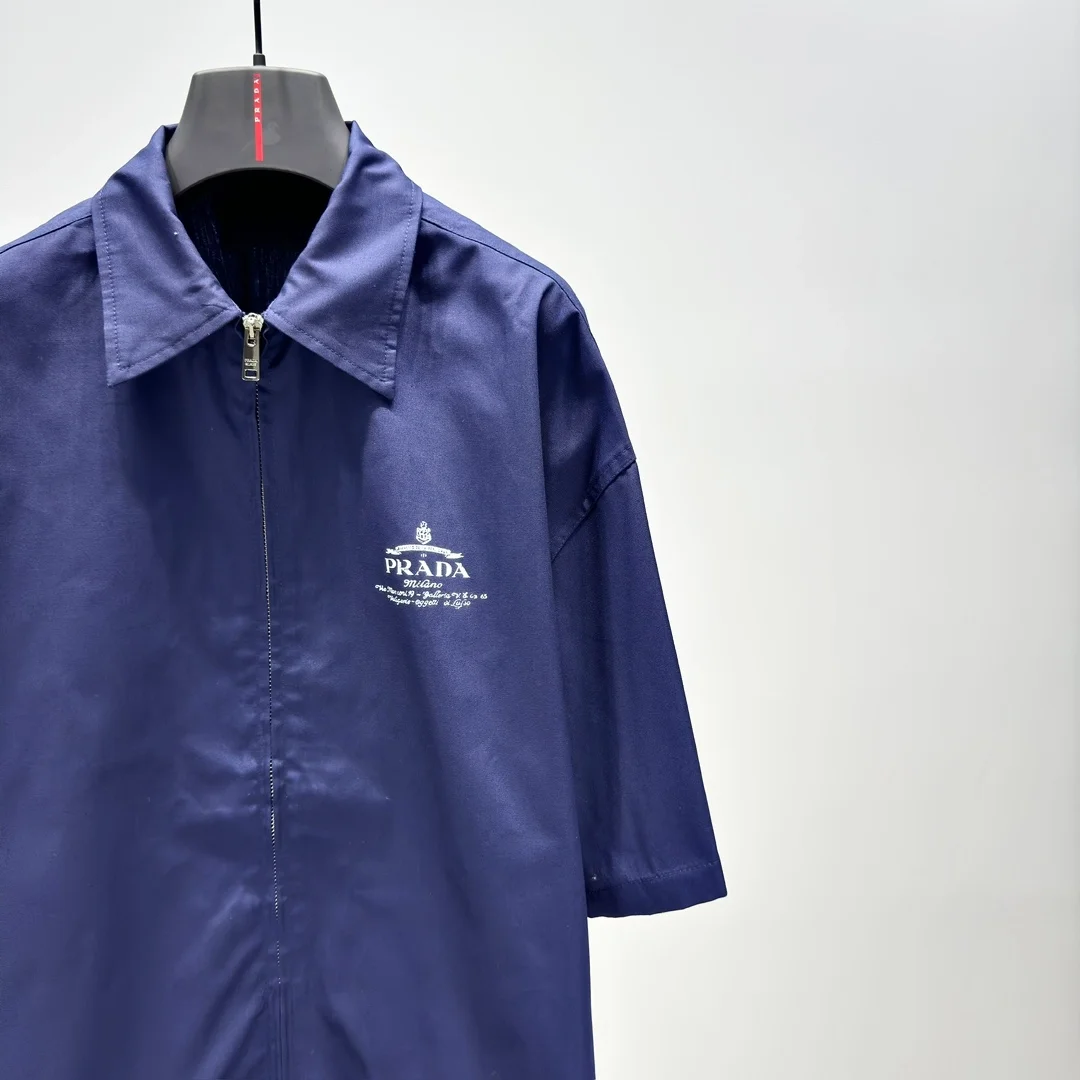 프라다 반팔 테크니컬 코튼 셔츠