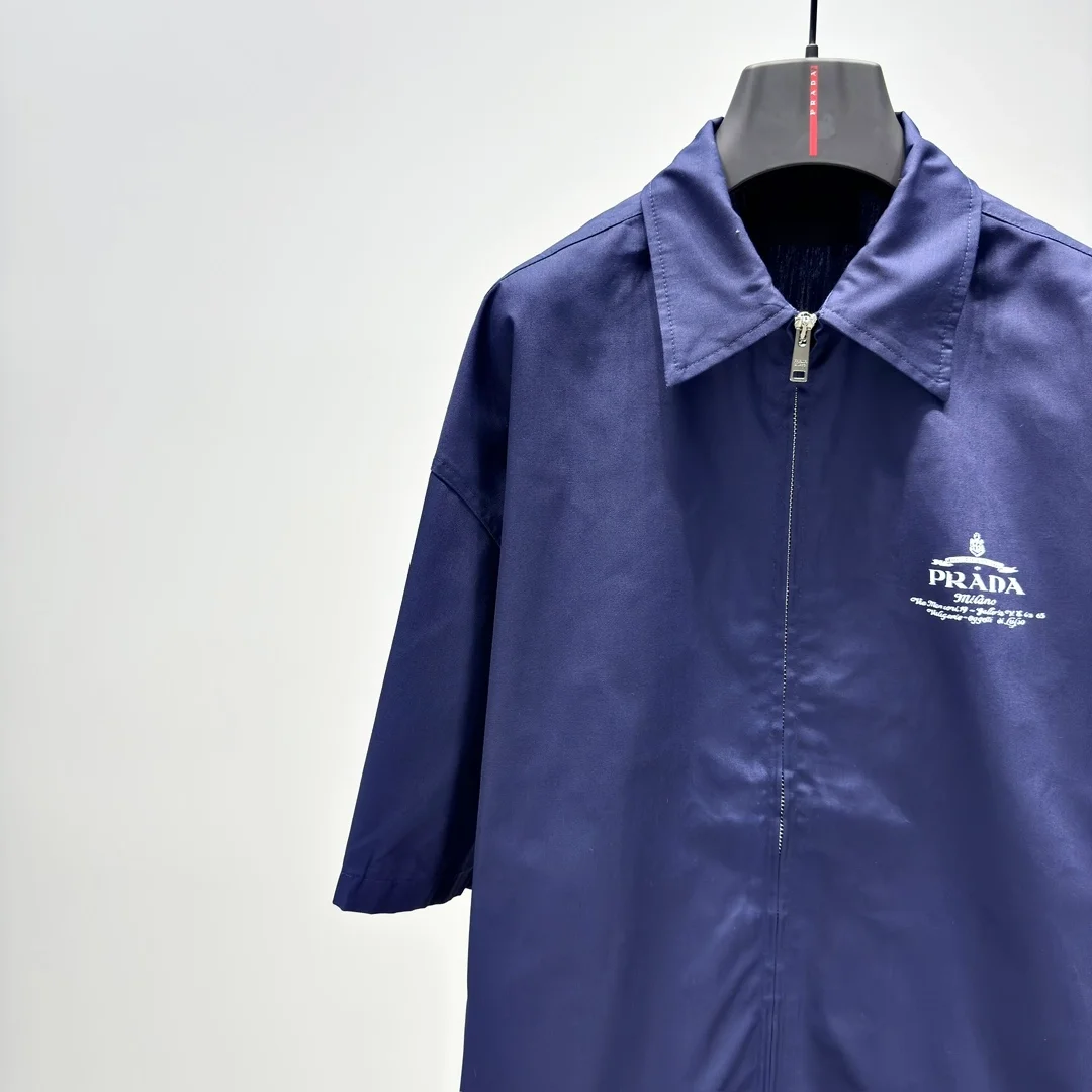 프라다 반팔 테크니컬 코튼 셔츠