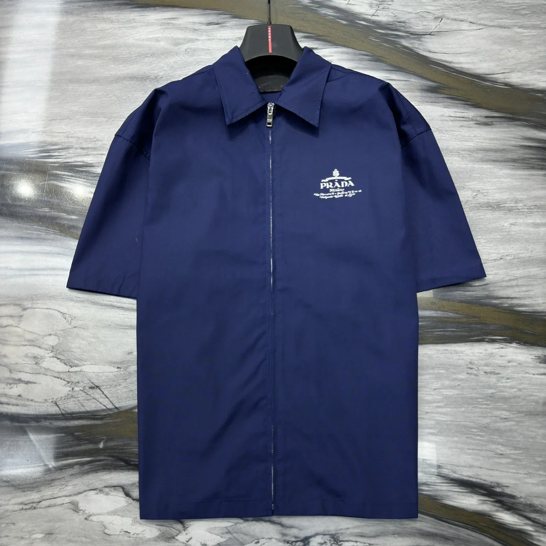 프라다 반팔 테크니컬 코튼 셔츠