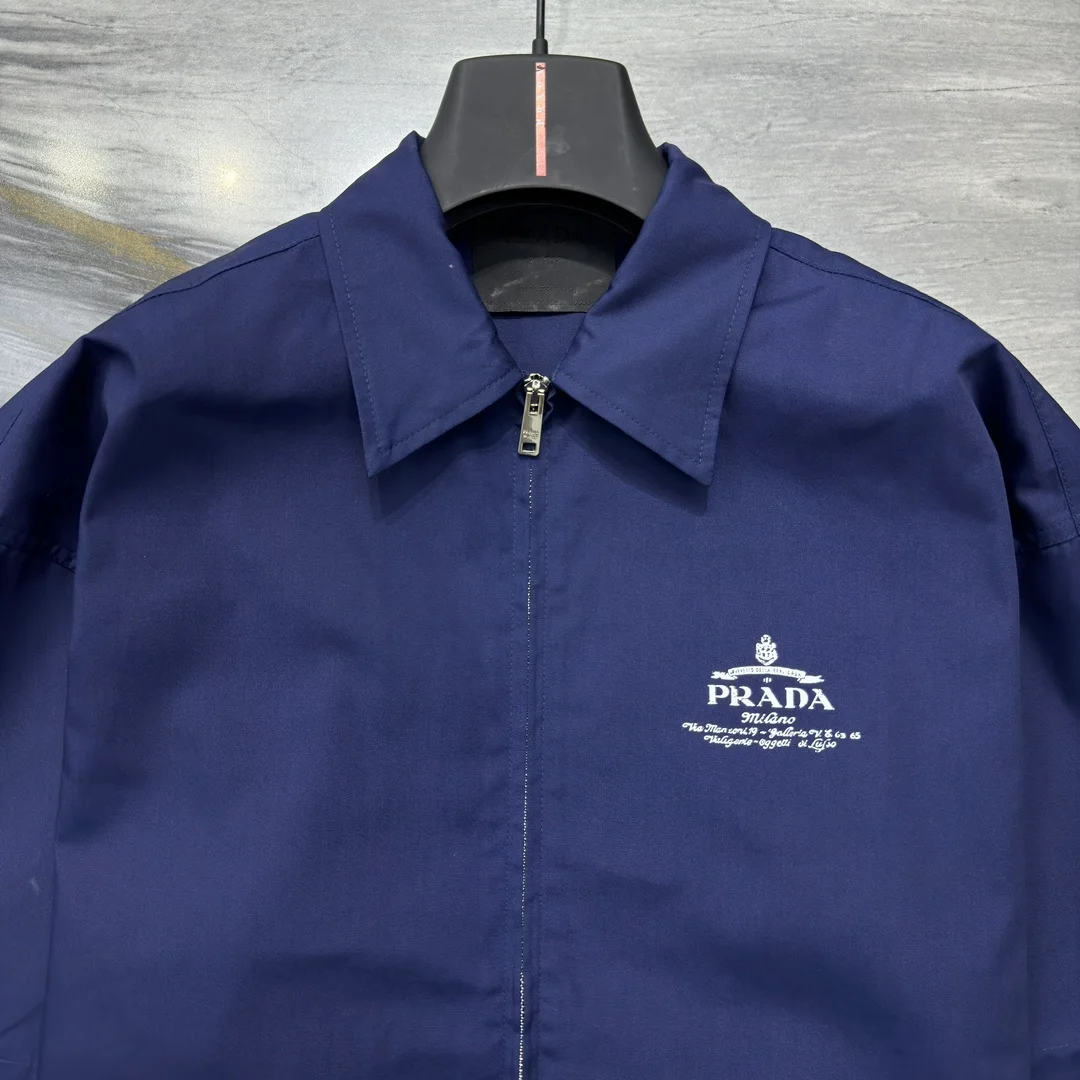 프라다 반팔 테크니컬 코튼 셔츠