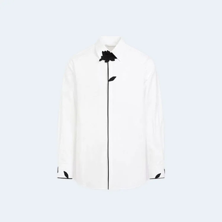 발렌티노 가라바니 플라워 블랑코 긴팔 셔츠