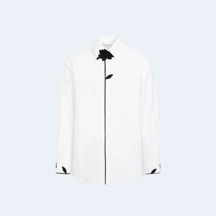 발렌티노 가라바니 플라워 블랑코 긴팔 셔츠