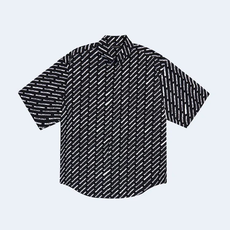 발렌시아가 올 오버 로고 셔츠