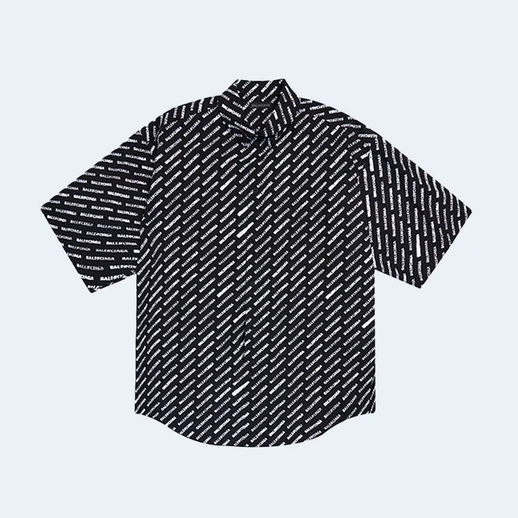 발렌시아가 올 오버 로고 셔츠