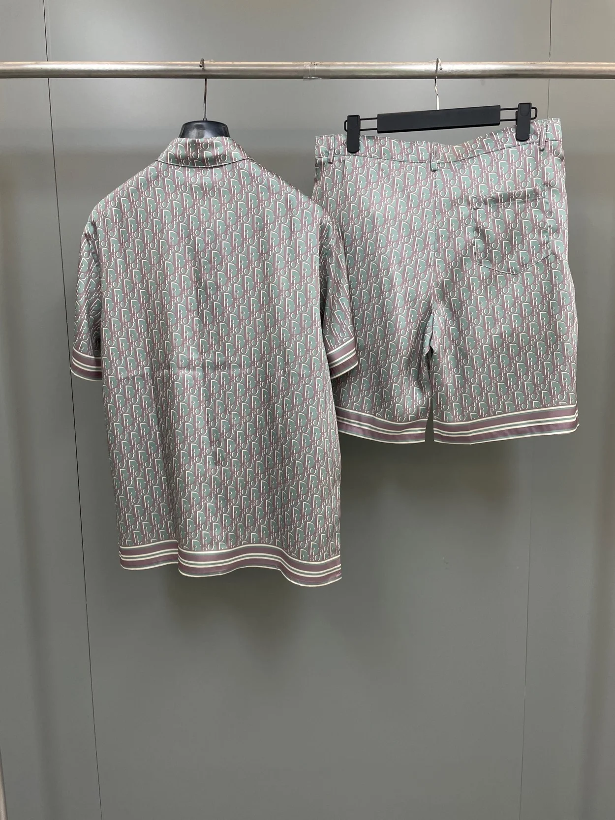 디올 오블리크 블루 실크 트윌 셔츠