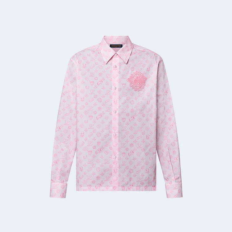 루이비통 모노그램 프린트 긴소매 코튼 셔츠 1AFQ07