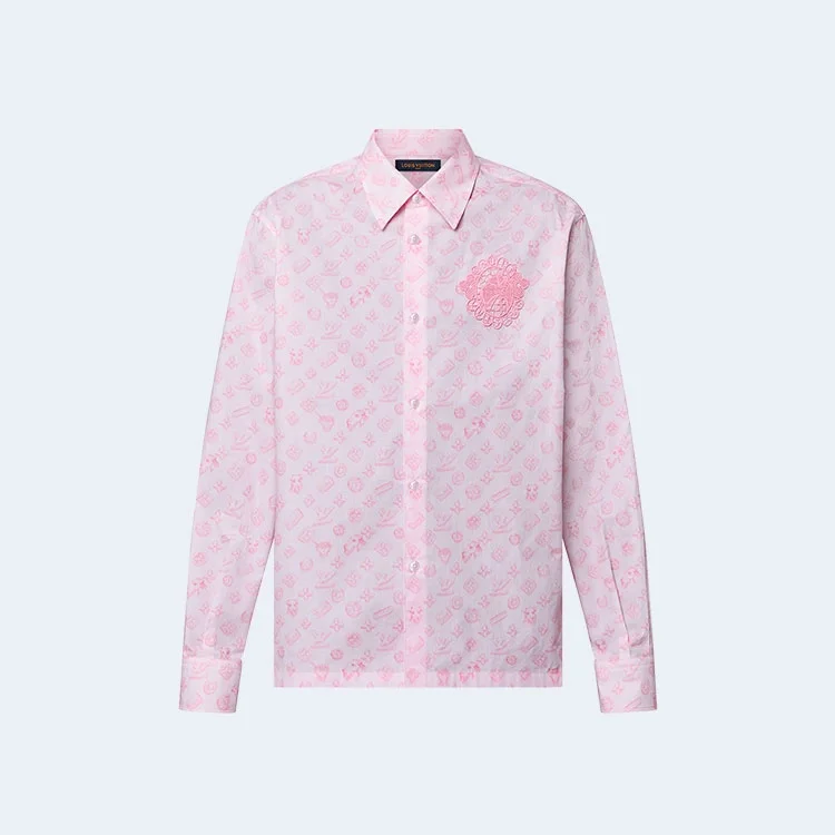 루이비통 모노그램 프린트 긴소매 코튼 셔츠 1AFQ07